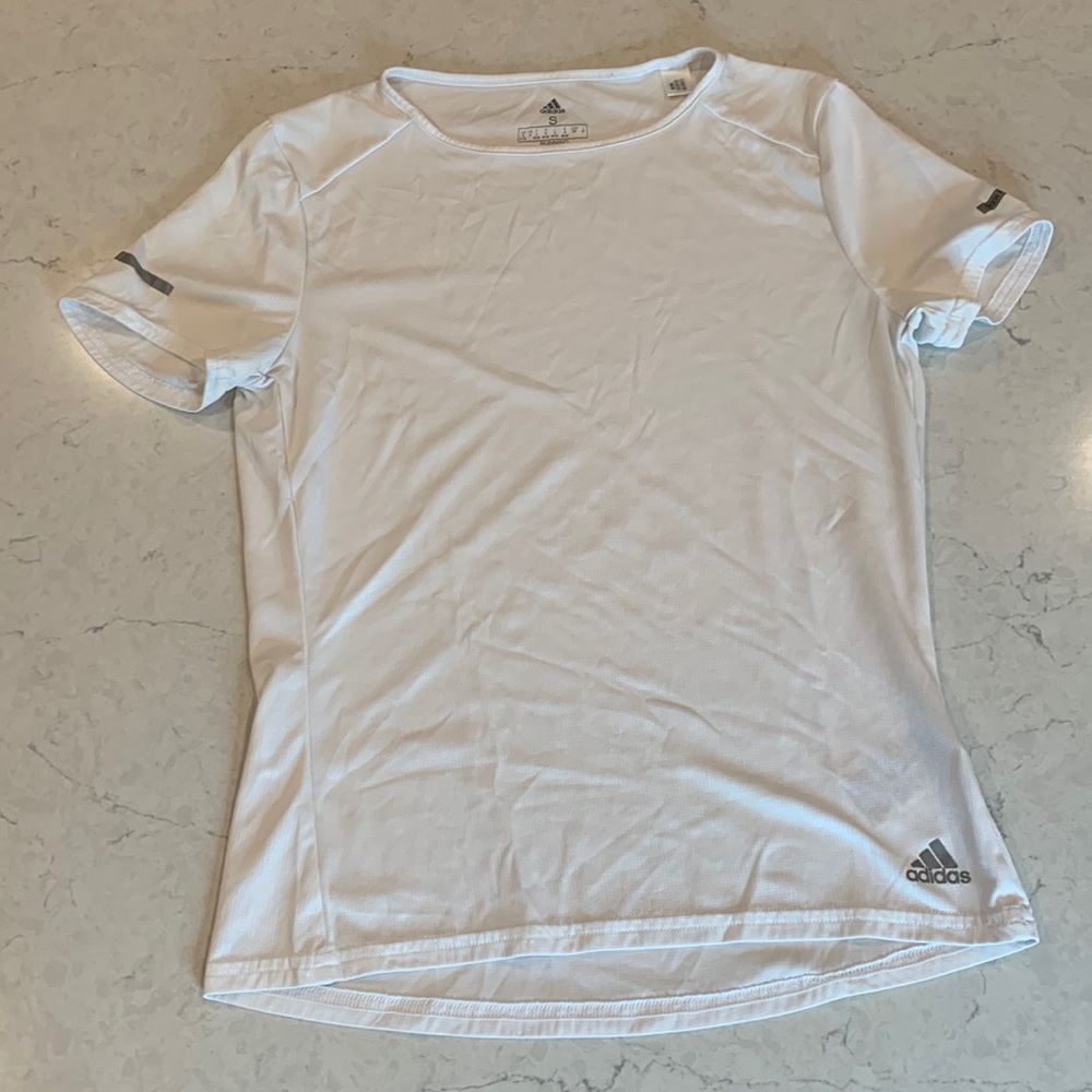Adidas white Small Running Tee